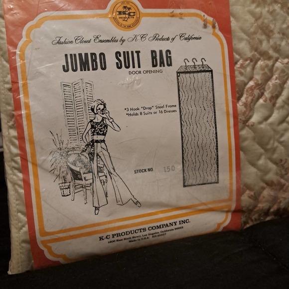 NIB - VINTAGE Beautiful Retro Jumbo Suit-Clothes Bag Padded - Picture 3 of 6
